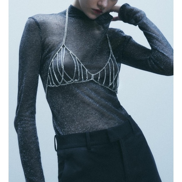 ZARA Rhinestone Jewel Top - Picture 8 of 8